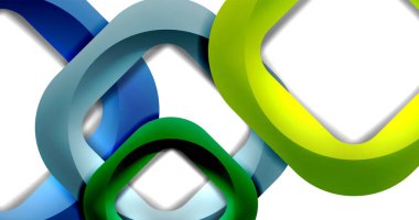 Kare geometrik vektör soyut arkaplan, dinamik minimum modern şablon. Üst üste binen yuvarlak köşeli çok renkli kare şekiller