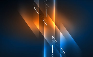 Dinamik neon parlak, soyut bir arkaplan. İş veya teknoloji sunumu, İnternet posteri veya web broşürü kapağı, duvar kağıdı için modaya uygun soyut düzen şablonu