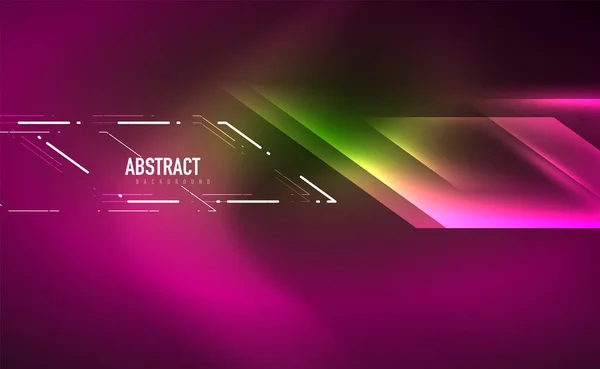 Dynamische neon glanzende abstracte achtergrond. Trendy abstracte layout template voor zakelijke of technologische presentatie, internet poster of web brochure cover, behang — Stockvector