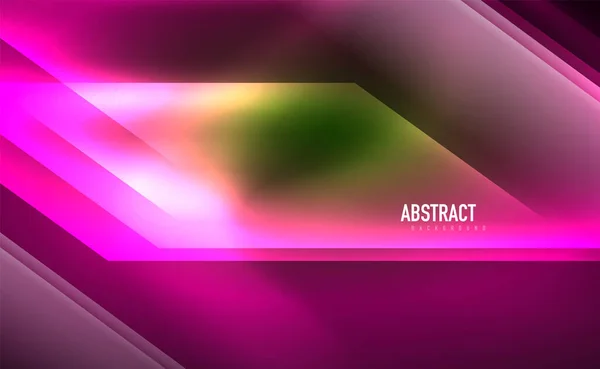 Dynamische neon glanzende abstracte achtergrond. Trendy abstracte layout template voor zakelijke of technologische presentatie, internet poster of web brochure cover, behang — Stockvector