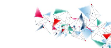 Hat noktaları bağlantıları, üçgen teknoloji tasarımı. Soyut geometrik arkaplan