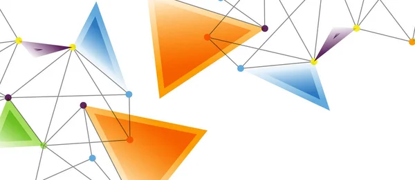 Collegamenti a punti di linea, progettazione a tecnologia triangolare. Sfondo geometrico astratto — Vettoriale Stock