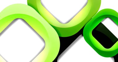 Kare geometrik vektör soyut arkaplan, dinamik minimum modern şablon. Üst üste binen yuvarlak köşeli çok renkli kare şekiller