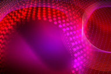 Soyut parçacıklar, dalga arkaplanı, neon hareket tekno tasarımı