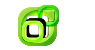 Kare geometrik vektör soyut arkaplan, dinamik minimum modern şablon. Üst üste binen yuvarlak köşeli çok renkli kare şekiller