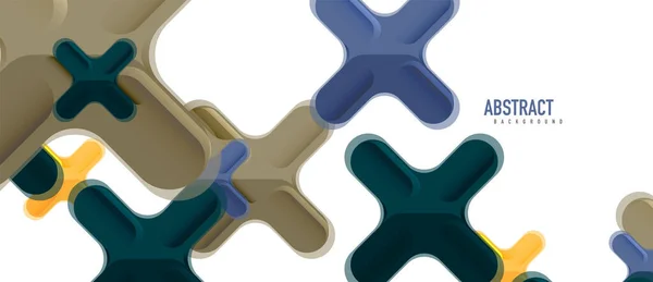 Glossy multicolorido estilo plástico composição cruzada, x design de forma, techno geométrico moderno fundo abstrato. Modelo de layout abstrato na moda — Vetor de Stock