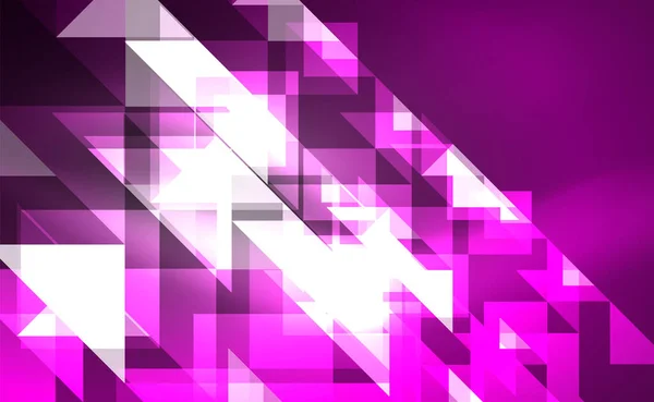 Abstrakter Hintergrund, Mosaik-Dreiecksmuster mit transparenten Effekten auf leuchtendem neonglänzenden Hintergrund. Vektor-Illustration für Tapeten, Banner, Hintergrund, Karte, Buchillustration, Landing Page — Stockvektor