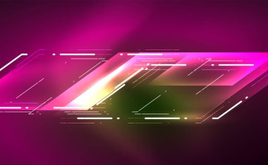 Dinamik neon parlak, soyut bir arkaplan. İş veya teknoloji sunumu, İnternet posteri veya web broşürü kapağı, duvar kağıdı için modaya uygun soyut düzen şablonu