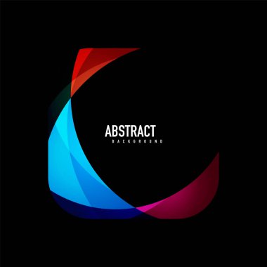 Geometrik logo şablonu, metin ile akan dalgalar