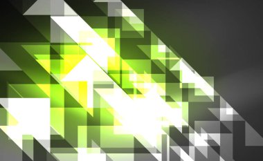 Abstract background, mosaic triangle pattern with transparent effects on glowing neon shiny backdrop. Vector Illustration For Wallpaper, Banner, Background, Card, Book Illustration, landing page