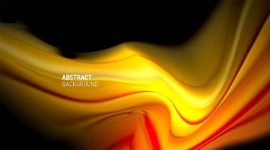 Siyah arkaplanda sıvı renk eğimleri