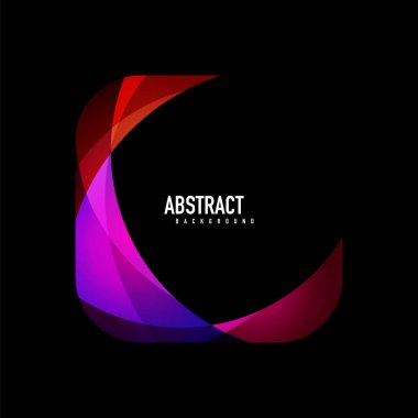 Geometrik logo şablonu, metin ile akan dalgalar