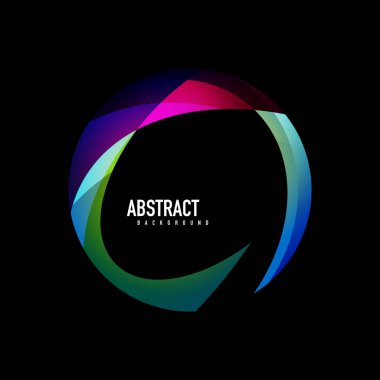 Geometrik logo şablonu, metin ile akan dalgalar