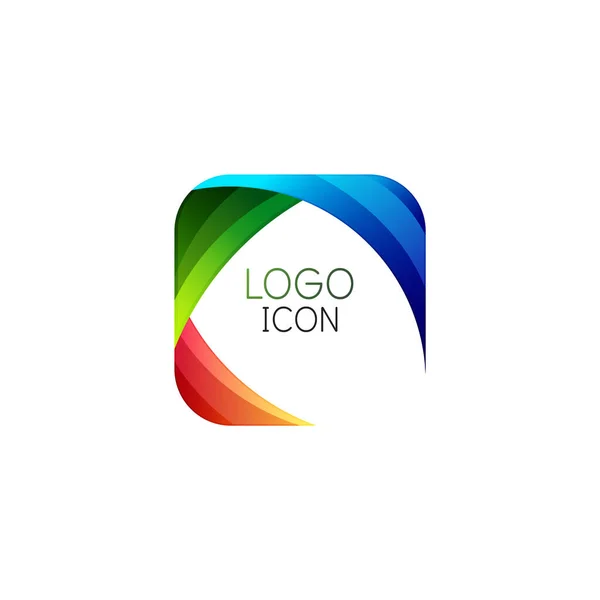 Бизнес-модный геометрический квадратный шаблон логотипа с яркими чистыми цветами — стоковый вектор