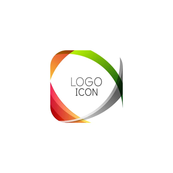 Plantilla de diseño de logotipo cuadrado geométrico de moda de negocios con colores limpios brillantes — Vector de stock