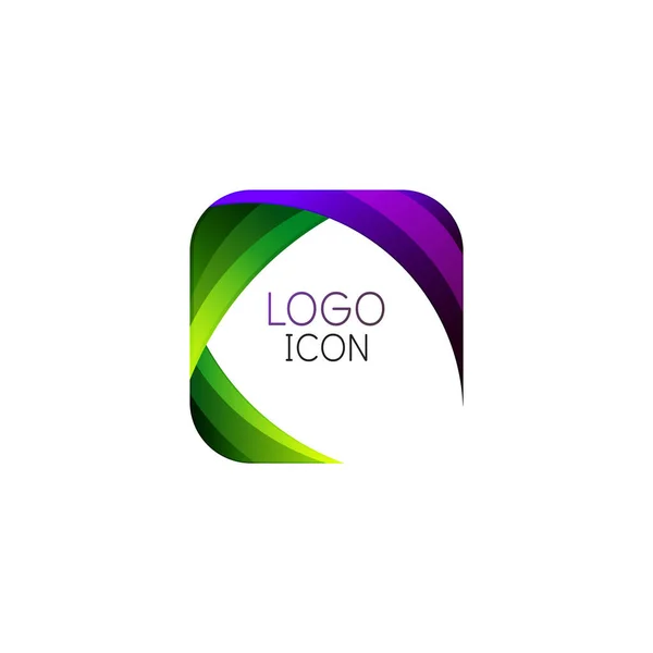 Modello di design del logo geometrico quadrato alla moda con colori puliti brillanti — Vettoriale Stock