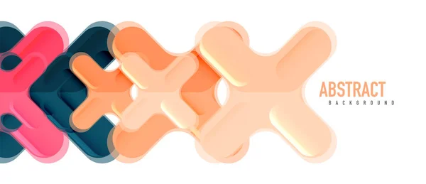Błyszczący wielokolorowy plastikowy styl krzyżowy kompozycja, x kształt projektu, techno geometryczne nowoczesne abstrakcyjne tło. Modny abstrakcyjny szablon układu — Wektor stockowy