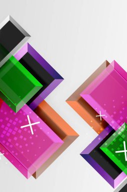 Metal ok şeklindeki arka plan. Duvar kağıdı, bayrak, arkaplan, kart, kitap illüstrasyonu, iniş sayfası için 3d efektli soyut geometrik arkaplan