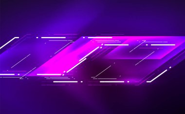 Dinamik neon parlak, soyut bir arkaplan. İş veya teknoloji sunumu, İnternet posteri veya web broşürü kapağı, duvar kağıdı için modaya uygun soyut düzen şablonu