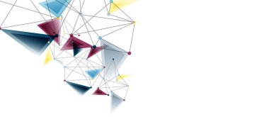 Hat noktaları bağlantıları, üçgen teknoloji tasarımı. Soyut geometrik arkaplan