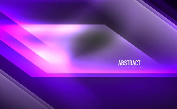 Dynamische neon glanzende abstracte achtergrond. Trendy abstracte layout template voor zakelijke of technologische presentatie, internet poster of web brochure cover, behang — Stockvector