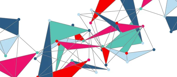 Hat noktaları bağlantıları, üçgen teknoloji tasarımı. Soyut geometrik arkaplan — Stok Vektör