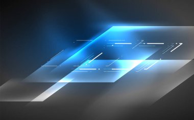 Dinamik neon parlak, soyut bir arkaplan. İş veya teknoloji sunumu, İnternet posteri veya web broşürü kapağı, duvar kağıdı için modaya uygun soyut düzen şablonu