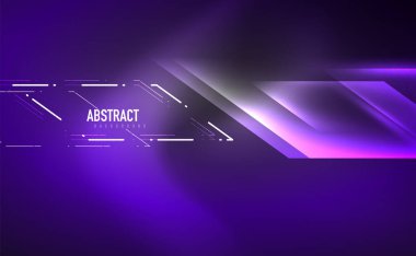 Dinamik neon parlak, soyut bir arkaplan. İş veya teknoloji sunumu, İnternet posteri veya web broşürü kapağı, duvar kağıdı için modaya uygun soyut düzen şablonu