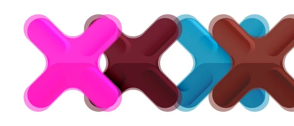 Γυαλιστερό πολύχρωμο πλαστικό στυλ σταυροειδούς σύνθεσης, x σχήμα σχεδιασμού, techno γεωμετρικά σύγχρονο αφηρημένο φόντο. Μοντέρνο αφηρημένο πρότυπο διάταξης — Διανυσματικό Αρχείο