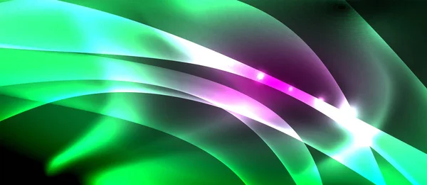Abstract background. Shiny design neon waves with light effects, techno trendy design. Vector Illustration For Wallpaper, Banner, Background, Card, Book Illustration, landing page — 图库矢量图片