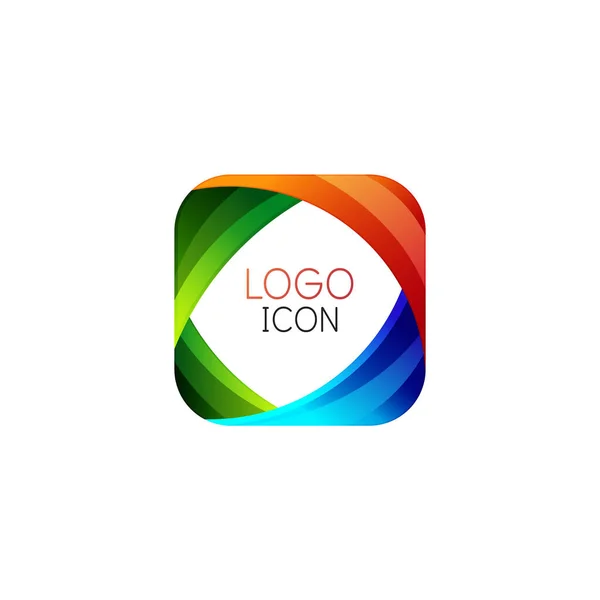 Plantilla de diseño de logotipo cuadrado geométrico de moda de negocios con colores limpios brillantes — Vector de stock