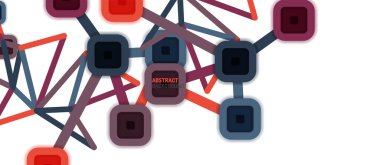 Soyut kare nokta bağlantıları, Duvar kağıdı, Banner, Arkaplan, Kart, Kitap İllüstrasyonu, iniş sayfası veya poster tasarımı için düz stil çok renkli geometrik arkaplan