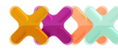 Parlak renkli plastik stil çapraz kompozisyonu, x şekli tasarımı, tekno geometrik modern soyut arkaplan. Moda soyut yerleşim şablonu