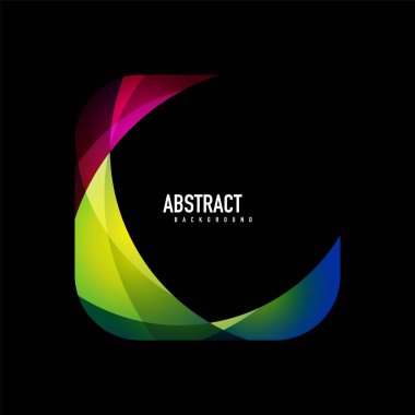 Geometrik logo şablonu, metin ile akan dalgalar