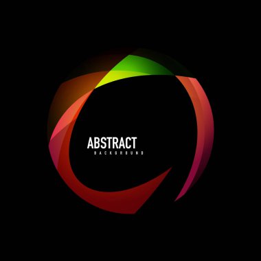 Geometrik logo şablonu, metin ile akan dalgalar