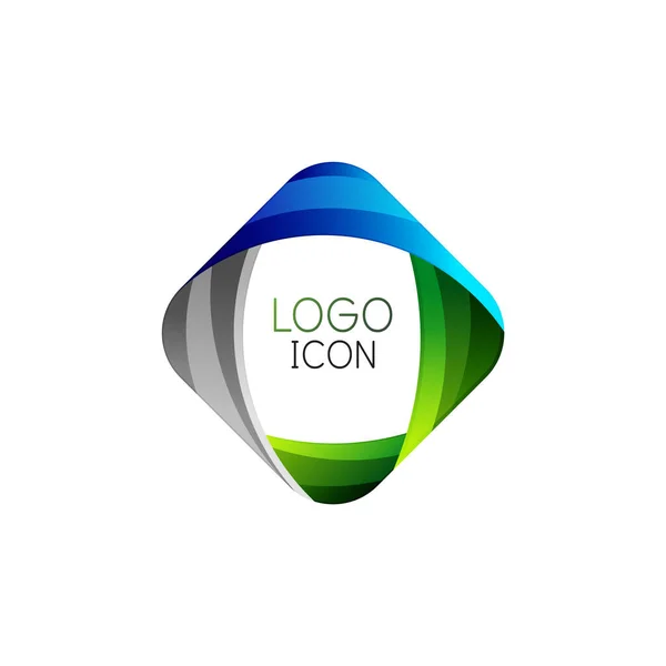 Plantilla de diseño de logotipo cuadrado geométrico de moda de negocios con colores limpios brillantes — Vector de stock