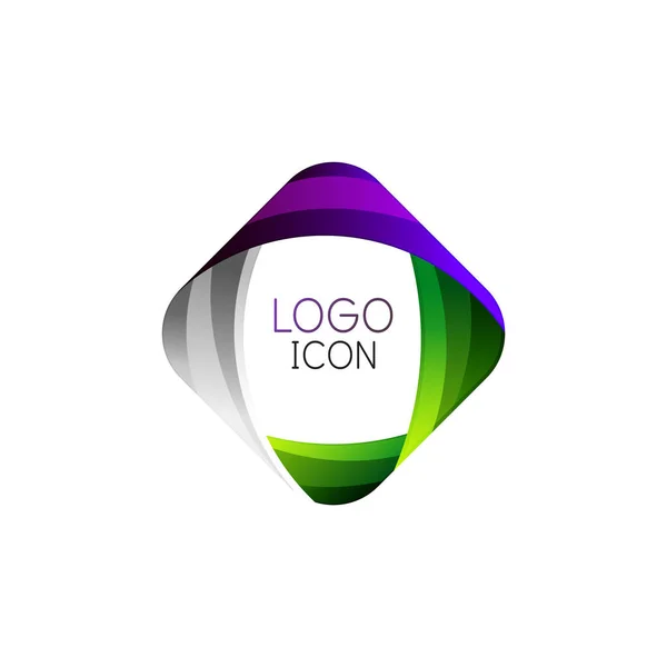 Business trendig geometrisk fyrkantig logotyp design mall med ljusa rena färger — Stock vektor