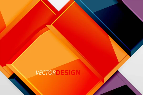 Cuadrados de vidrio brillante con elementos redondos de composición geométrica. Fondo geométrico abstracto con composición de efecto 3d para fondo de pantalla, Banner, Fondo, Tarjeta, Ilustración de libro, landing page — Vector de stock