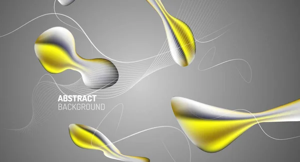 Fluidní gradienty, abstraktní tekuté bubliny tvary pozadí — Stockový vektor