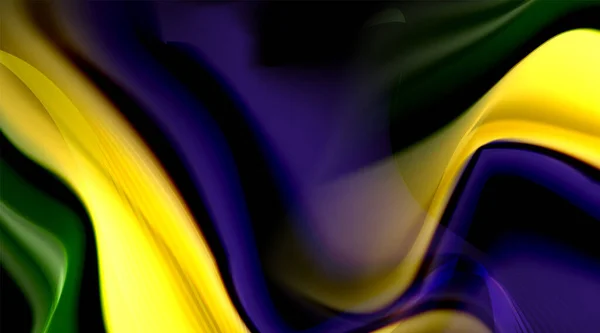 Colores líquidos gradientes fluidos sobre fondo negro — Archivo Imágenes Vectoriales