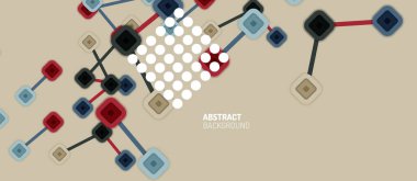 Soyut kare nokta bağlantıları, Duvar kağıdı, Banner, Arkaplan, Kart, Kitap İllüstrasyonu, iniş sayfası veya poster tasarımı için düz stil çok renkli geometrik arkaplan