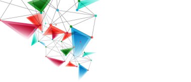 Hat noktaları bağlantıları, üçgen teknoloji tasarımı. Soyut geometrik arkaplan