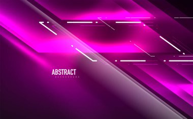 Dinamik neon parlak, soyut bir arkaplan. İş veya teknoloji sunumu, İnternet posteri veya web broşürü kapağı, duvar kağıdı için modaya uygun soyut düzen şablonu