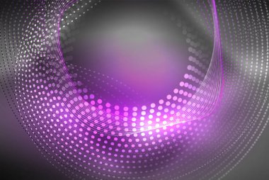 Soyut parçacıklar, dalga arkaplanı, neon hareket tekno tasarımı