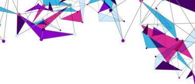 Hat noktaları bağlantıları, üçgen teknoloji tasarımı. Soyut geometrik arkaplan