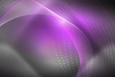 Soyut parçacıklar, dalga arkaplanı, neon hareket tekno tasarımı