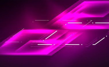 Dinamik neon parlak, soyut bir arkaplan. İş veya teknoloji sunumu, İnternet posteri veya web broşürü kapağı, duvar kağıdı için modaya uygun soyut düzen şablonu