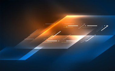 Dinamik neon parlak, soyut bir arkaplan. İş veya teknoloji sunumu, İnternet posteri veya web broşürü kapağı, duvar kağıdı için modaya uygun soyut düzen şablonu