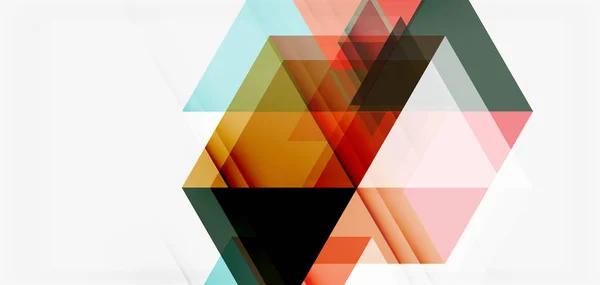 Fondo abstracto geométrico, formas de triángulo de mosaico y hexágono. Plantilla de diseño abstracto de moda para presentación de negocios o tecnología, póster de Internet o portada de folleto web, papel pintado — Archivo Imágenes Vectoriales