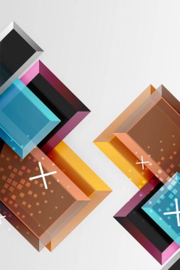 Metal ok şeklindeki arka plan. Duvar kağıdı, bayrak, arkaplan, kart, kitap illüstrasyonu, iniş sayfası için 3d efektli soyut geometrik arkaplan